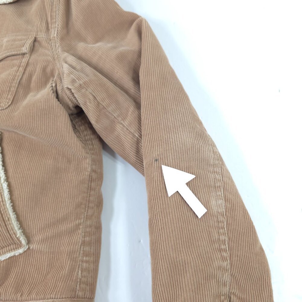 REACTION KENNETH COLE TAN CORDUROY JACKET WOMEN'S SIZE LARGE SNAP BUTTON POCKETS - Picture 4 of 16